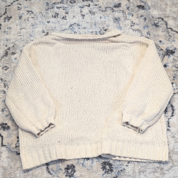 American Eagle Cream Chenille Knit Cardigan Women’s Small Open Front Sweater - Picture 4 of 6